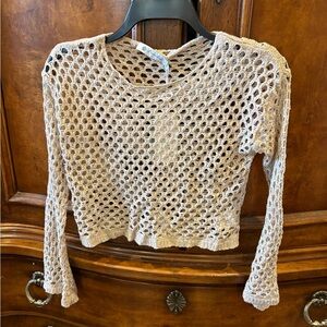 Beige Crochet Women Crop Top